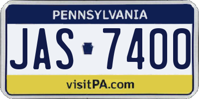 PA license plate JAS7400