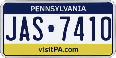 PA license plate JAS7410