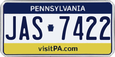 PA license plate JAS7422