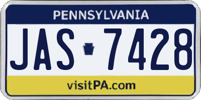 PA license plate JAS7428