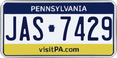 PA license plate JAS7429