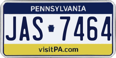 PA license plate JAS7464