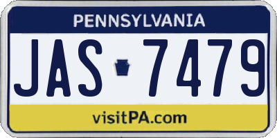PA license plate JAS7479