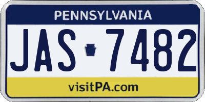 PA license plate JAS7482