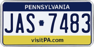 PA license plate JAS7483