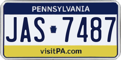 PA license plate JAS7487