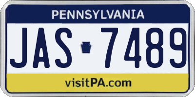 PA license plate JAS7489