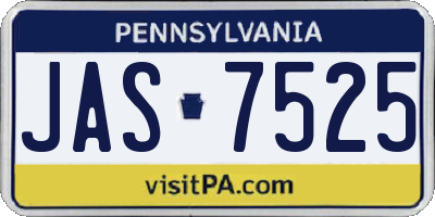 PA license plate JAS7525