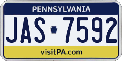 PA license plate JAS7592