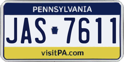 PA license plate JAS7611