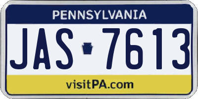 PA license plate JAS7613