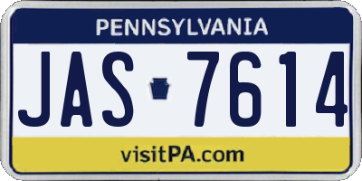 PA license plate JAS7614