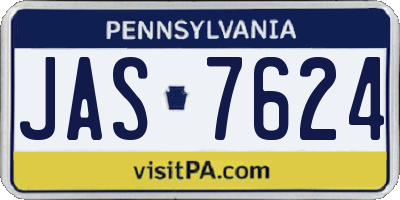 PA license plate JAS7624