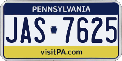 PA license plate JAS7625
