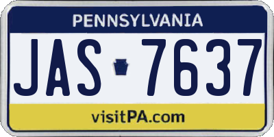 PA license plate JAS7637