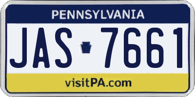 PA license plate JAS7661