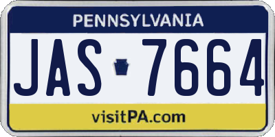 PA license plate JAS7664