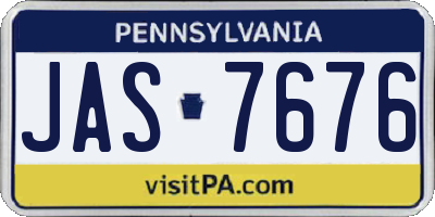 PA license plate JAS7676