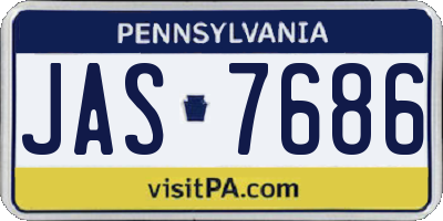PA license plate JAS7686
