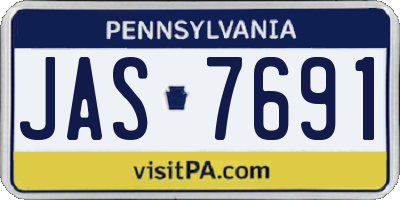 PA license plate JAS7691