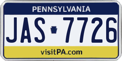 PA license plate JAS7726