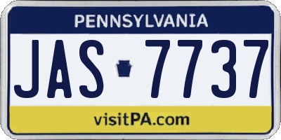 PA license plate JAS7737