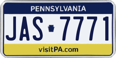 PA license plate JAS7771