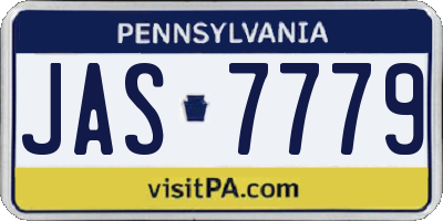 PA license plate JAS7779