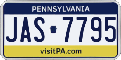 PA license plate JAS7795