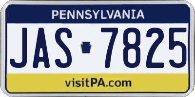 PA license plate JAS7825