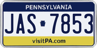 PA license plate JAS7853