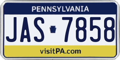 PA license plate JAS7858