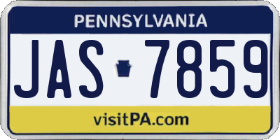 PA license plate JAS7859