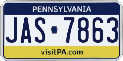 PA license plate JAS7863