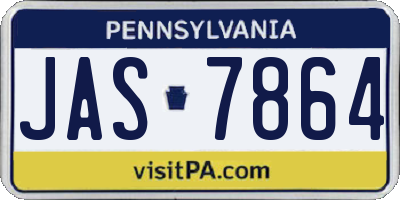 PA license plate JAS7864