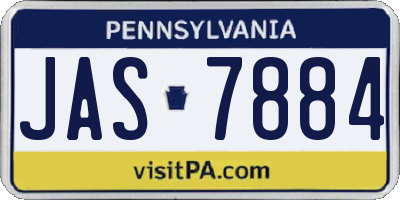 PA license plate JAS7884