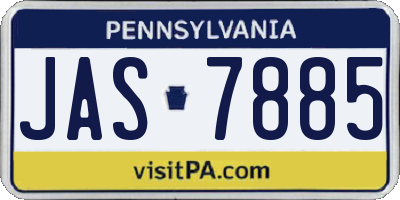 PA license plate JAS7885