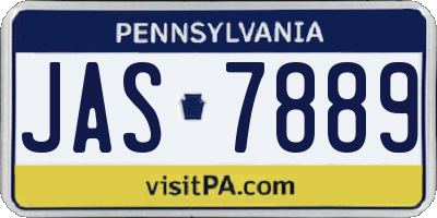 PA license plate JAS7889