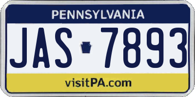 PA license plate JAS7893
