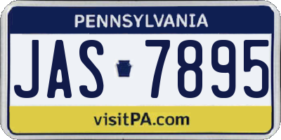 PA license plate JAS7895