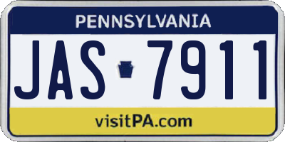 PA license plate JAS7911