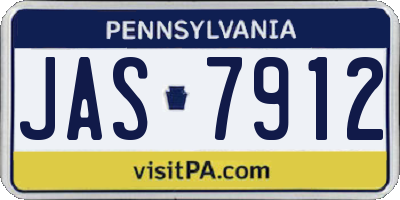 PA license plate JAS7912