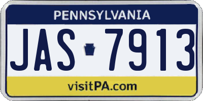 PA license plate JAS7913