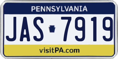 PA license plate JAS7919