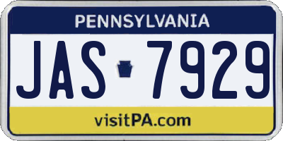 PA license plate JAS7929