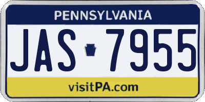 PA license plate JAS7955