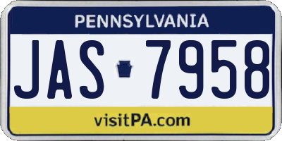 PA license plate JAS7958