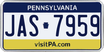 PA license plate JAS7959