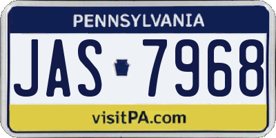 PA license plate JAS7968
