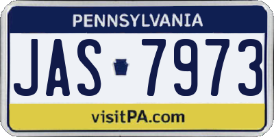 PA license plate JAS7973